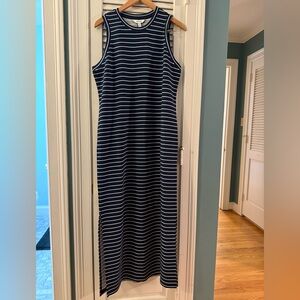 SPANX Navy and White Striped Air Essentials Maxi Dress